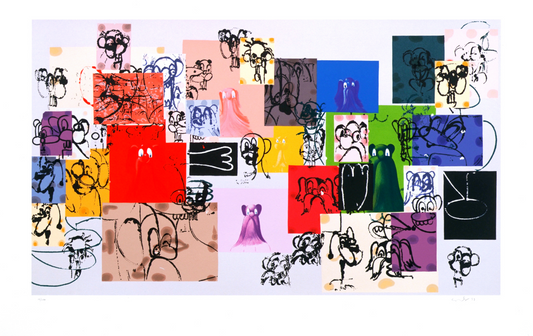 George Condo - Paper Faces Print, Framed
