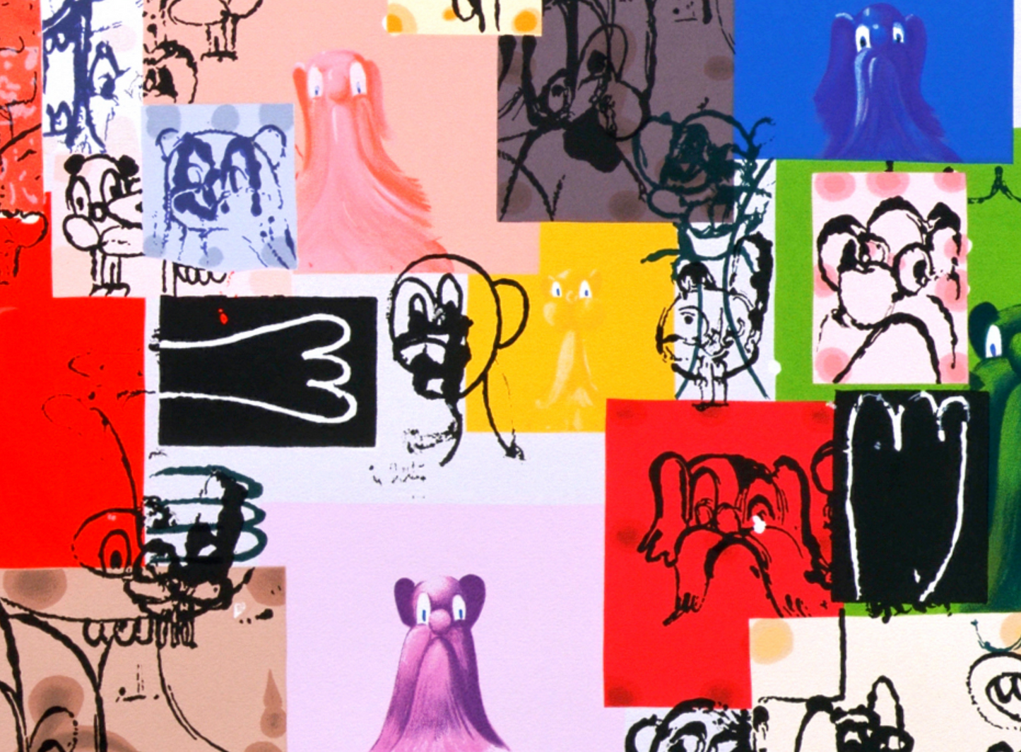 George Condo - Paper Faces Print, Framed