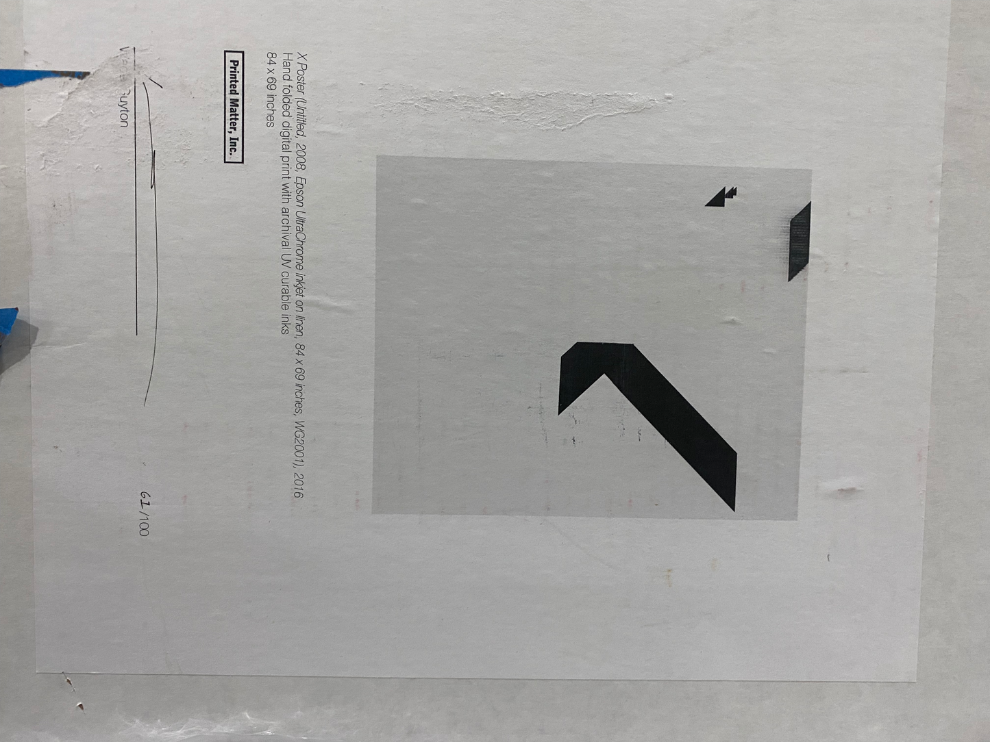 X Poster (Untitled, 2008, Epson UltraChrome inkjet on linen, 84 x 69 in, WG2001) (2016)