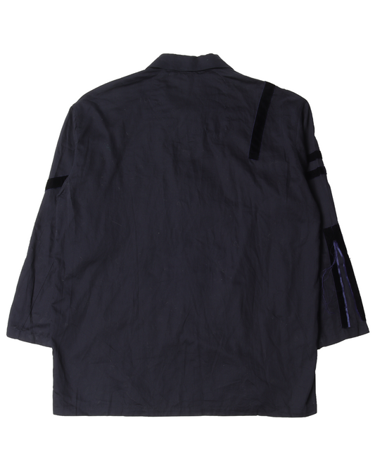 Blue Velour Button Up Shirt