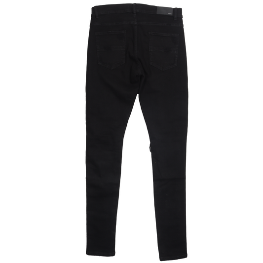 SS16 Distressed Python Patch Denim