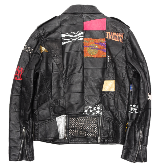 SS16 Patchwork Python Sequin Leather Jacket
