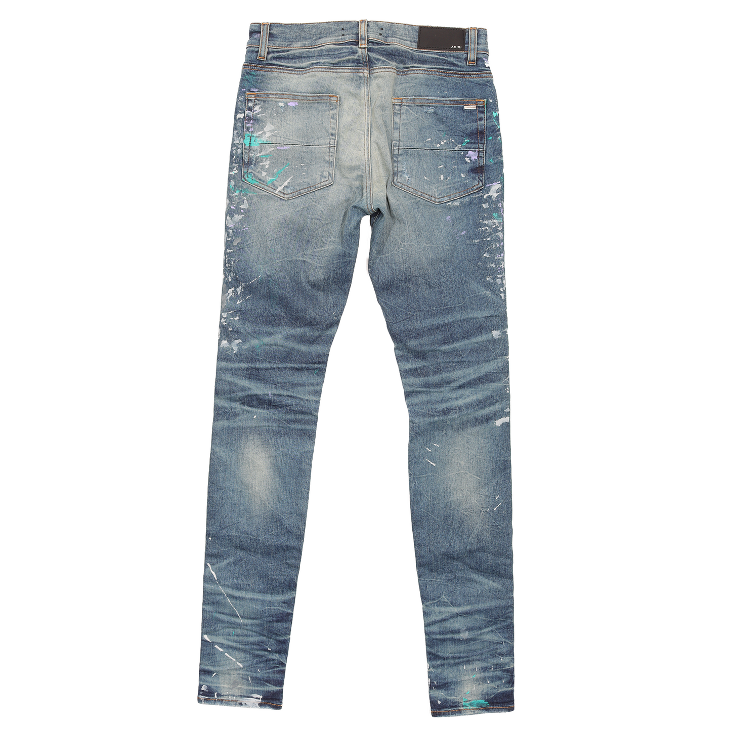 Distressed Paint Splatter Denim