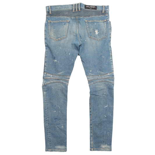 Distressed Moto Denim