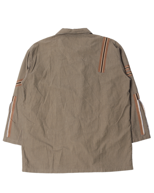 Beige Plaid Button Up Shirt