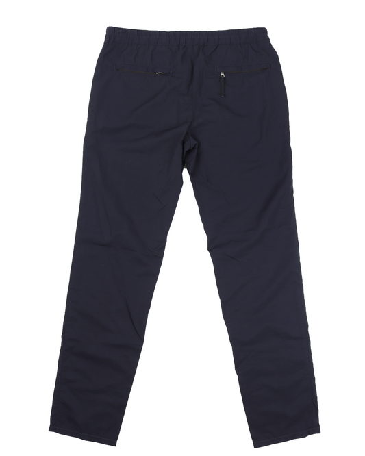 Dark Blue Straight Leg Nylon Trousers