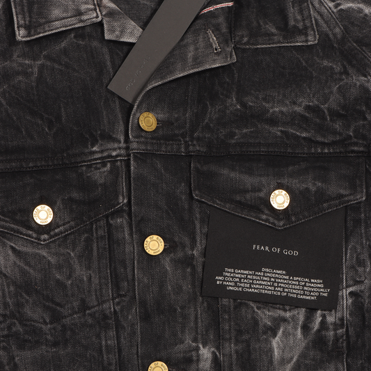 Selvedge Denim Holy Water Trucker Denim Jacket Black w/ Tags