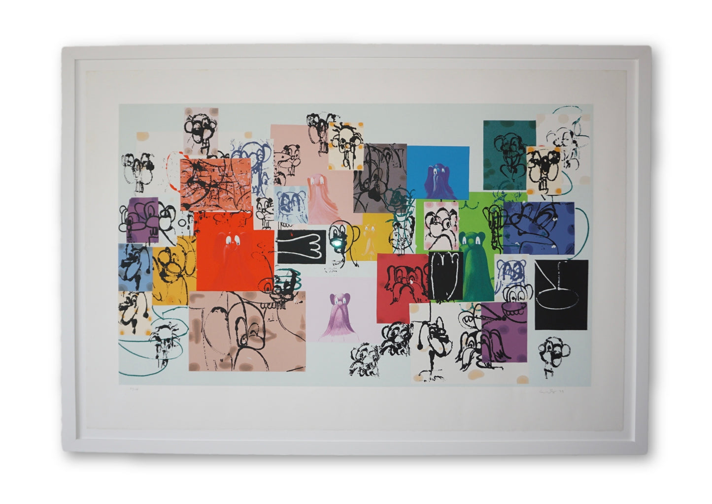 George Condo - Paper Faces Print, Framed