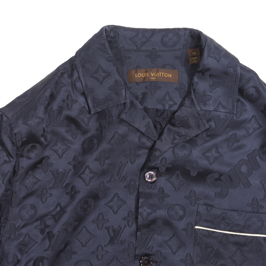 Supreme Jacquard Silk Pajama Shirt Blue