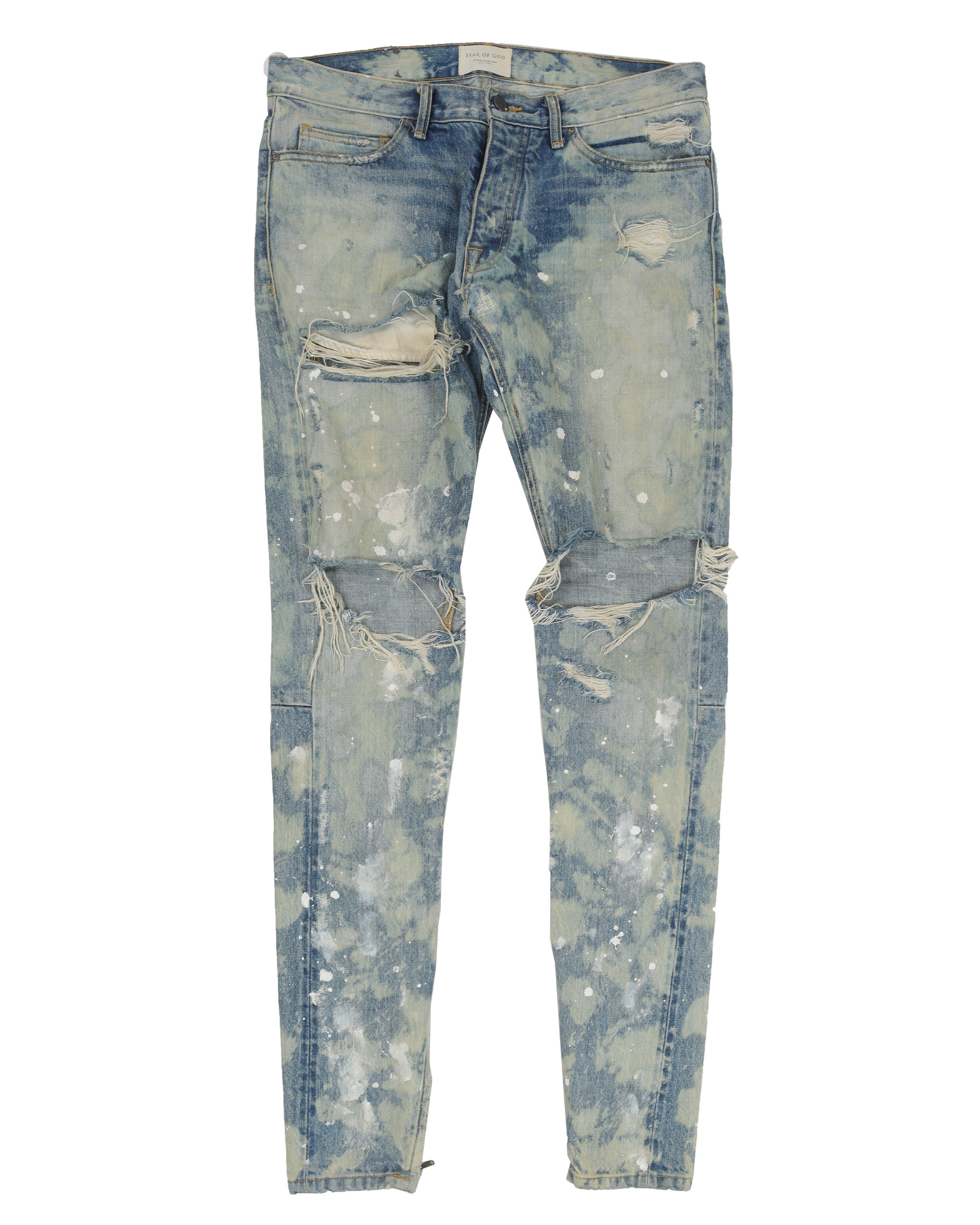 Romper Bleached Distressed Denim