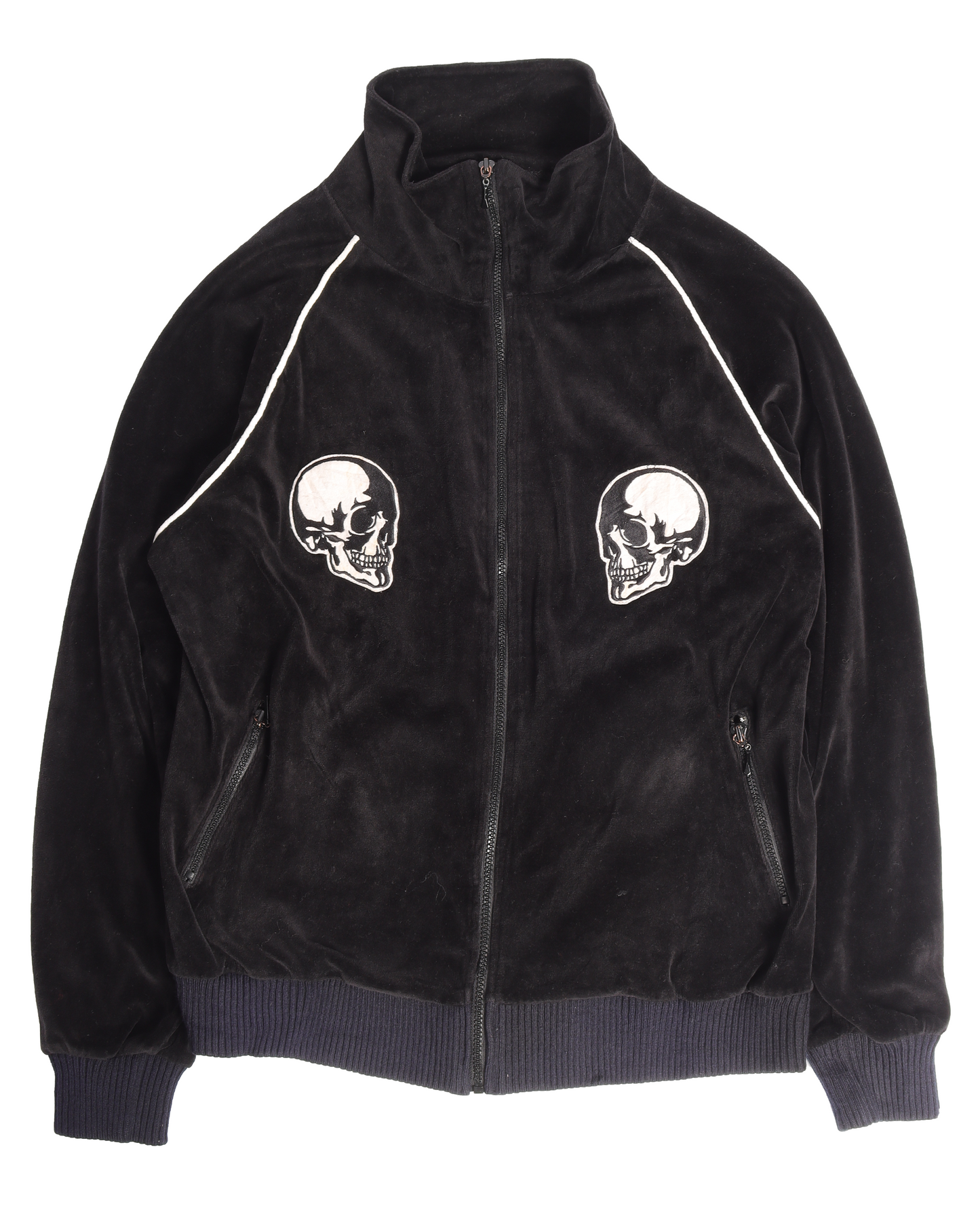 SS04 "Dream Baby Dream" Velour Double Skull Track Jacket