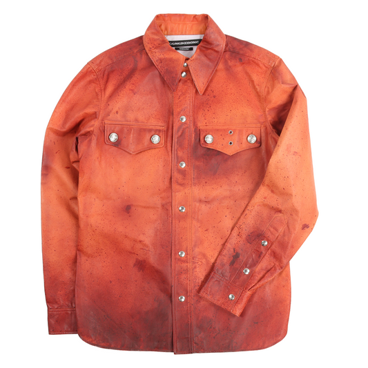 Hand-Painted Leather Shirt by RAF SIMONS SS18