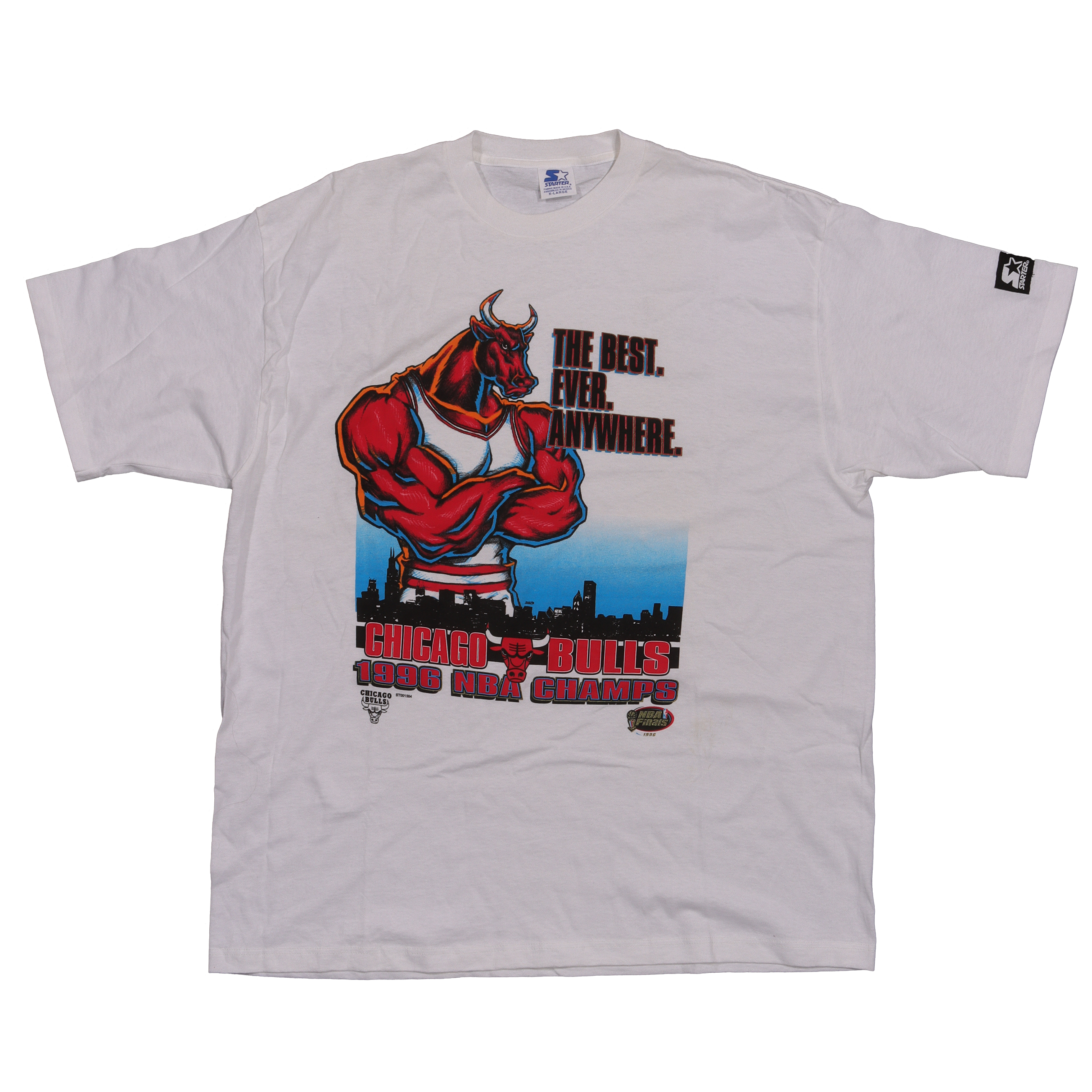 1996 Chicago Bulls NBA Champions Starter T Shirt Size Medium/Large – Rare  VNTG
