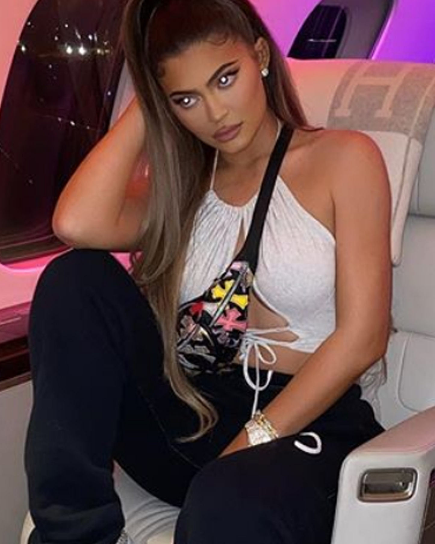 All-Over Cross Patch Leather Waist Bag