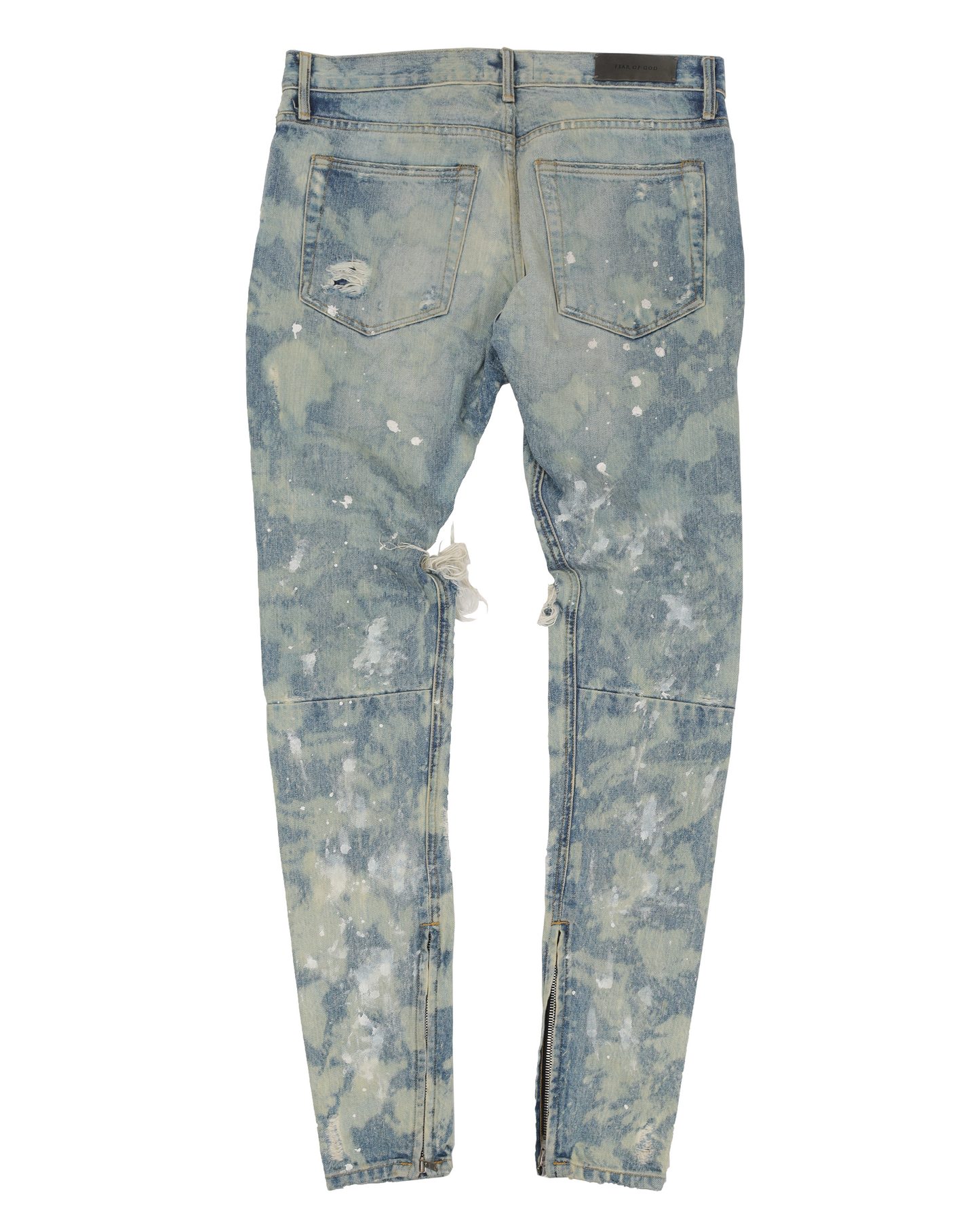 Romper Bleached Distressed Denim