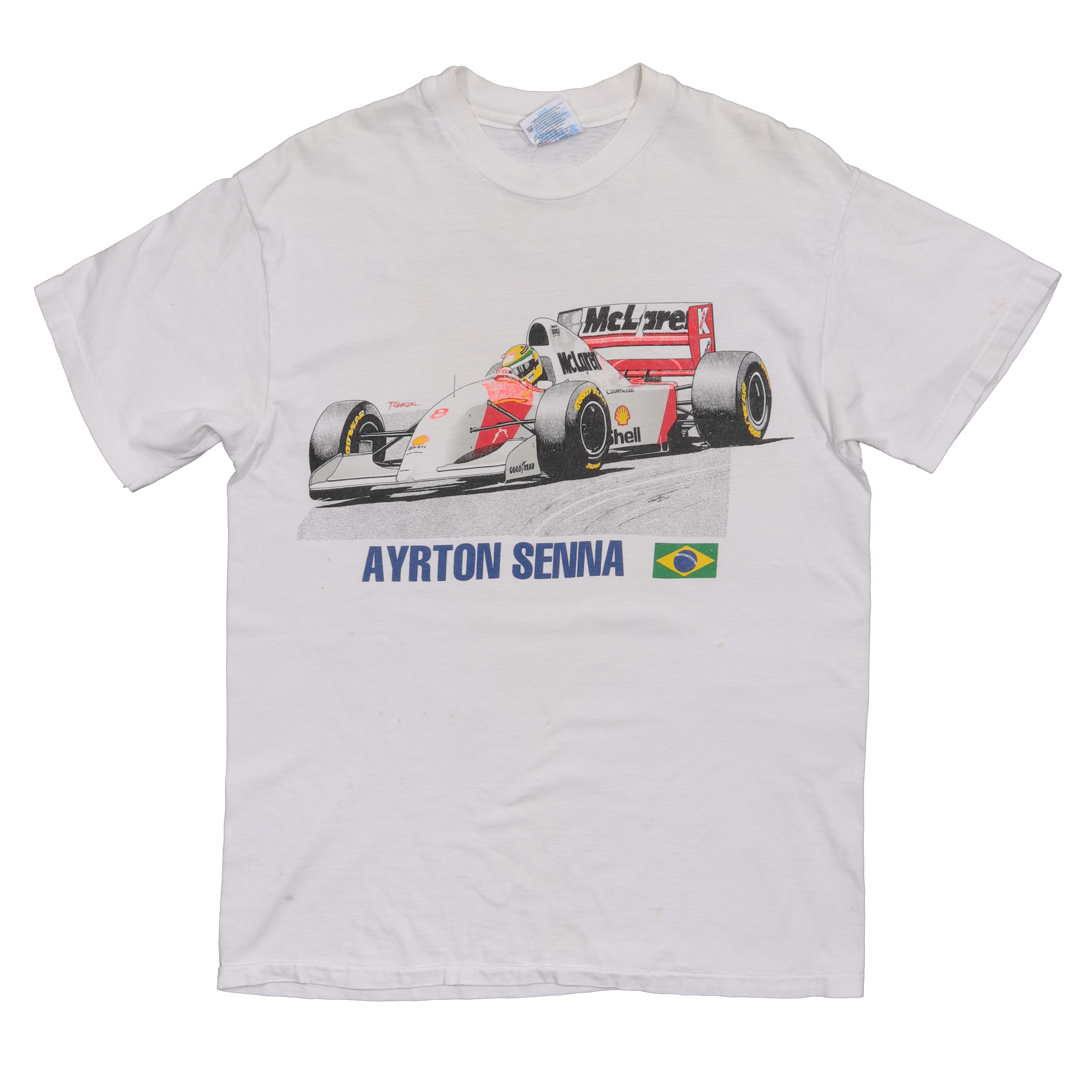 Frosset Klimaanlæg skuespillerinde 1980's Arton Senna McLaren F1 Racing T-Shirt