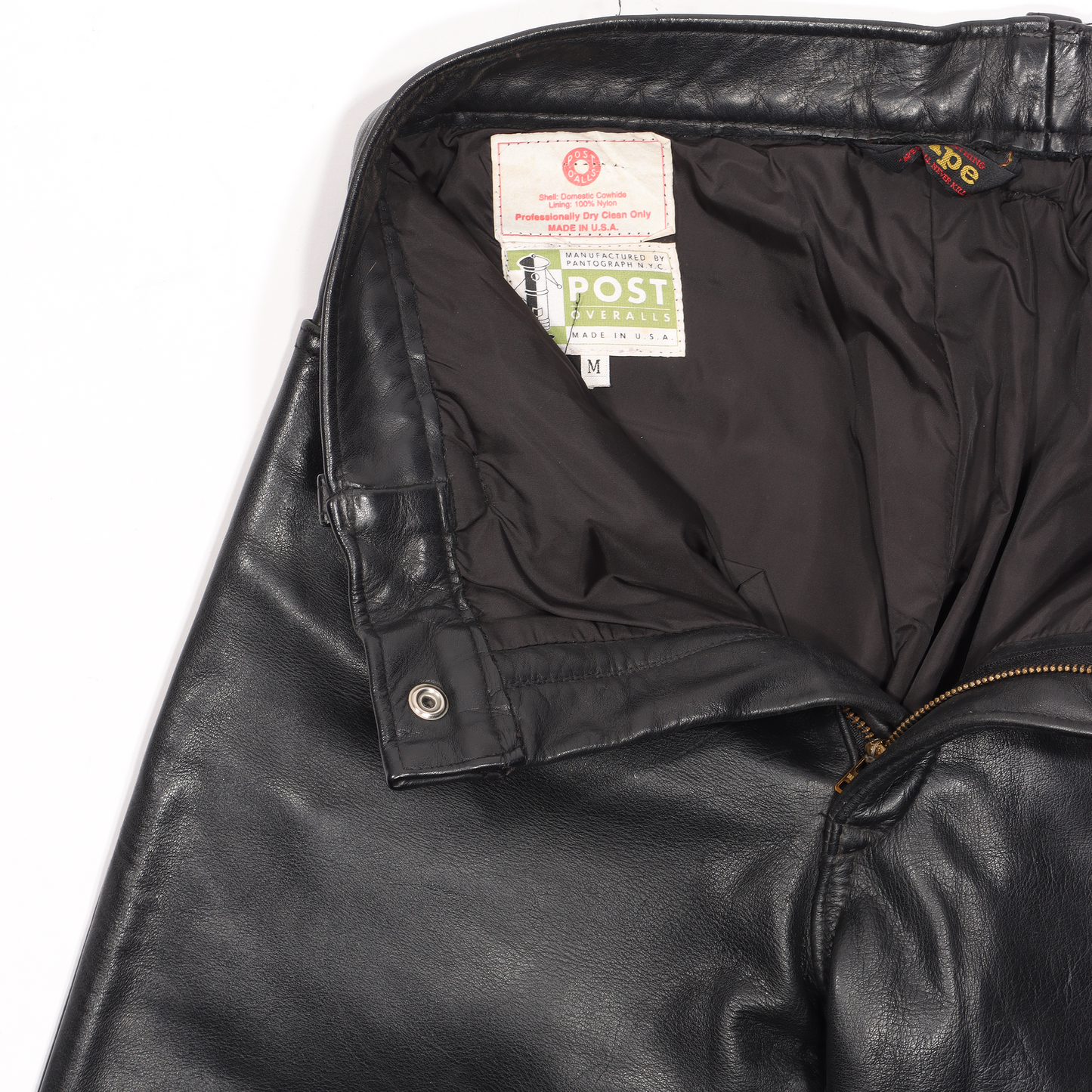 Post Overalls 90s Cowhide Leather Pants