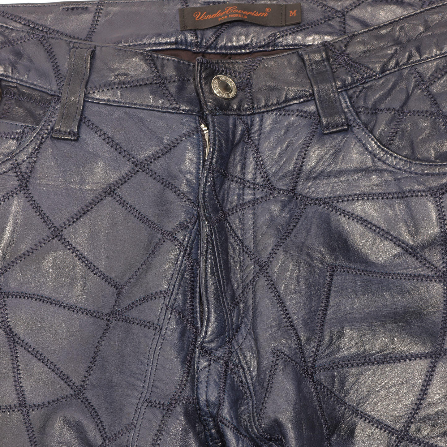 AW03 "PAPERDOLL" Leather Geometric Trousers