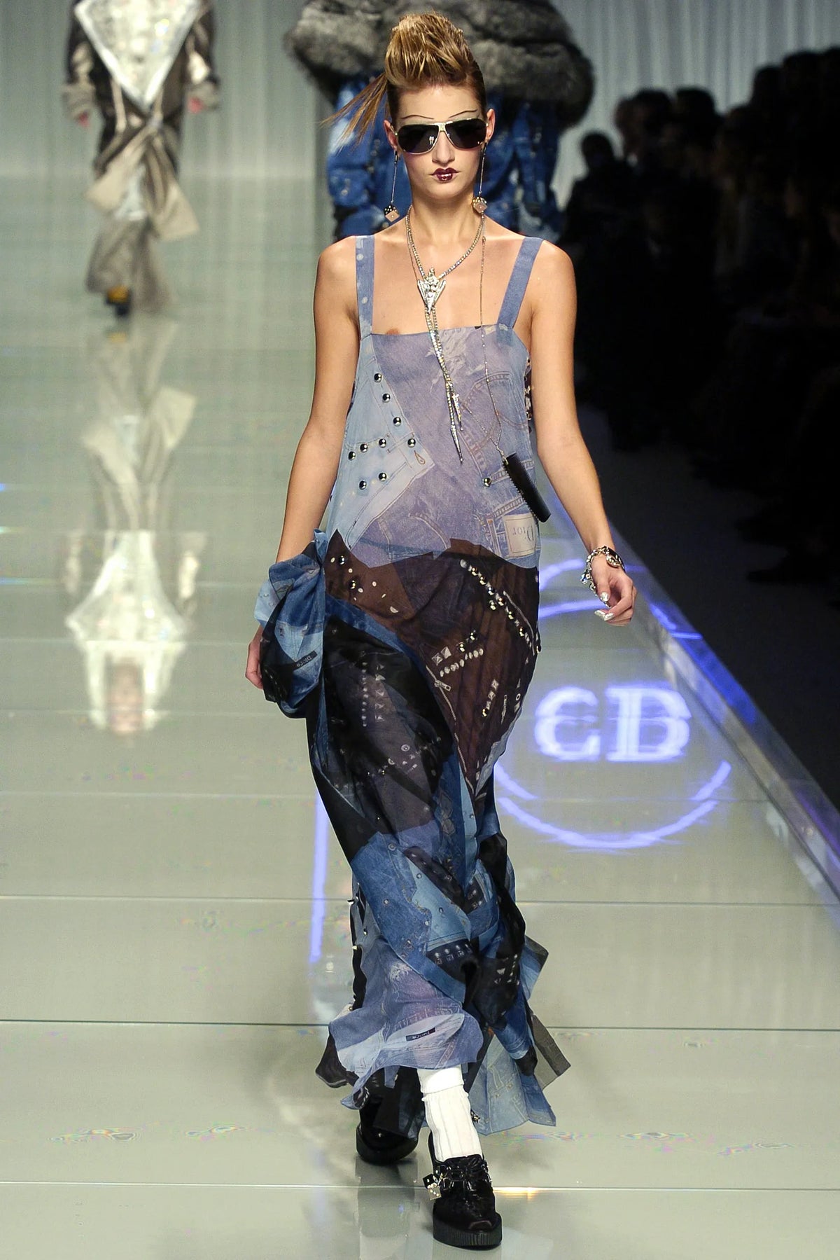 FW 2004 Trompe L'Oeil Denim Print Pants