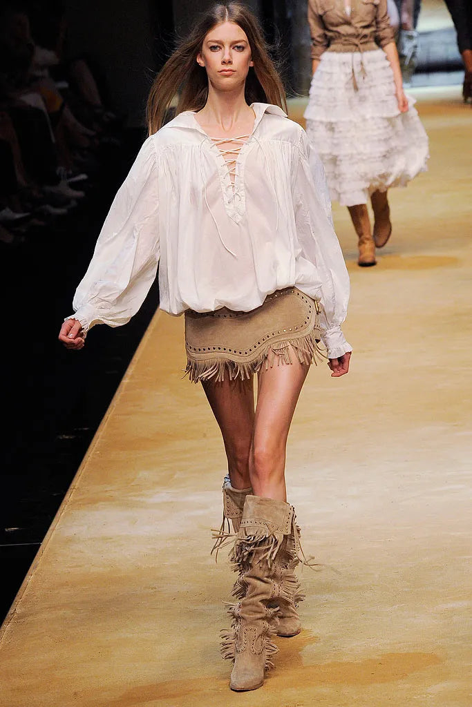 SS 2010 Runway Suede Micro Mini Skirt