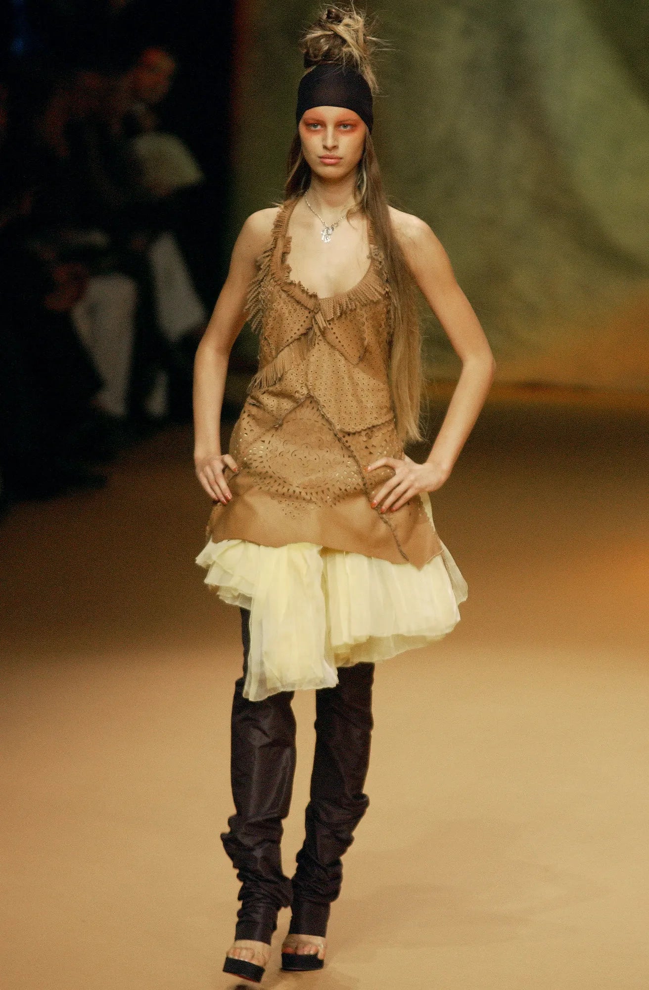 SS 2003 Laser Cut Leather Dress