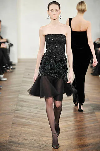FW 2008 Beaded Dress with Feather and Tulle Detail