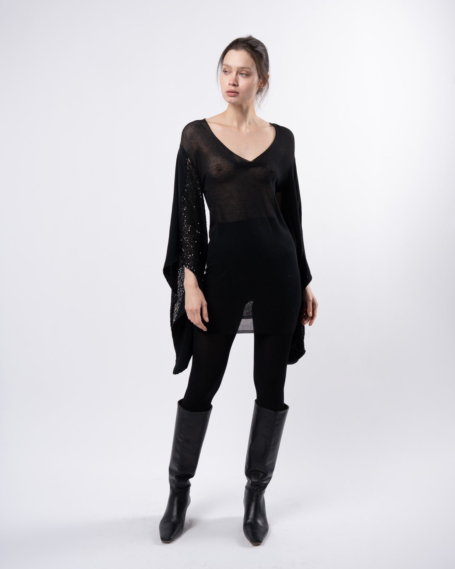 Galliano Era Wide Sleeve Light Knit Dress