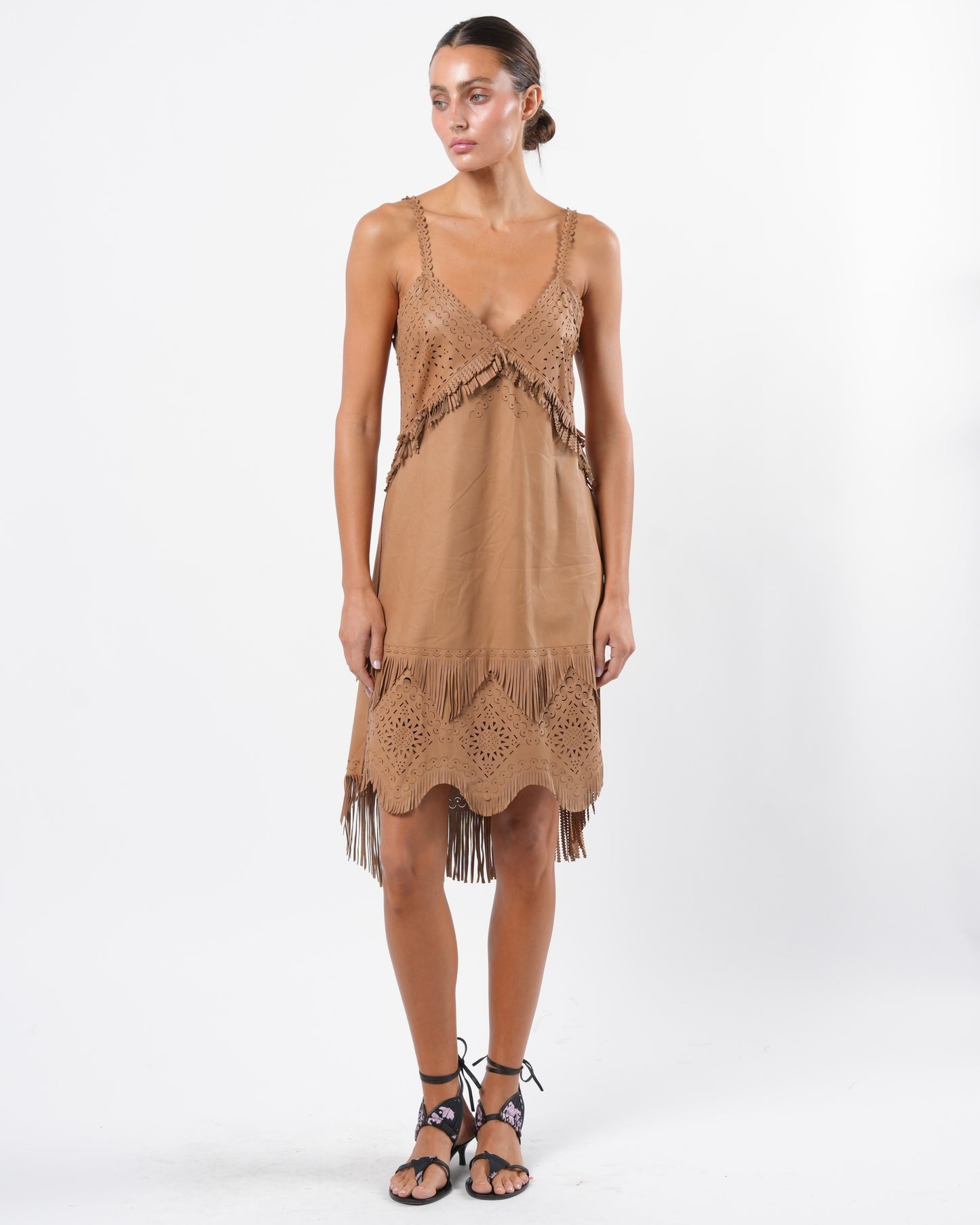 SS 2003 Laser Cut Leather Dress