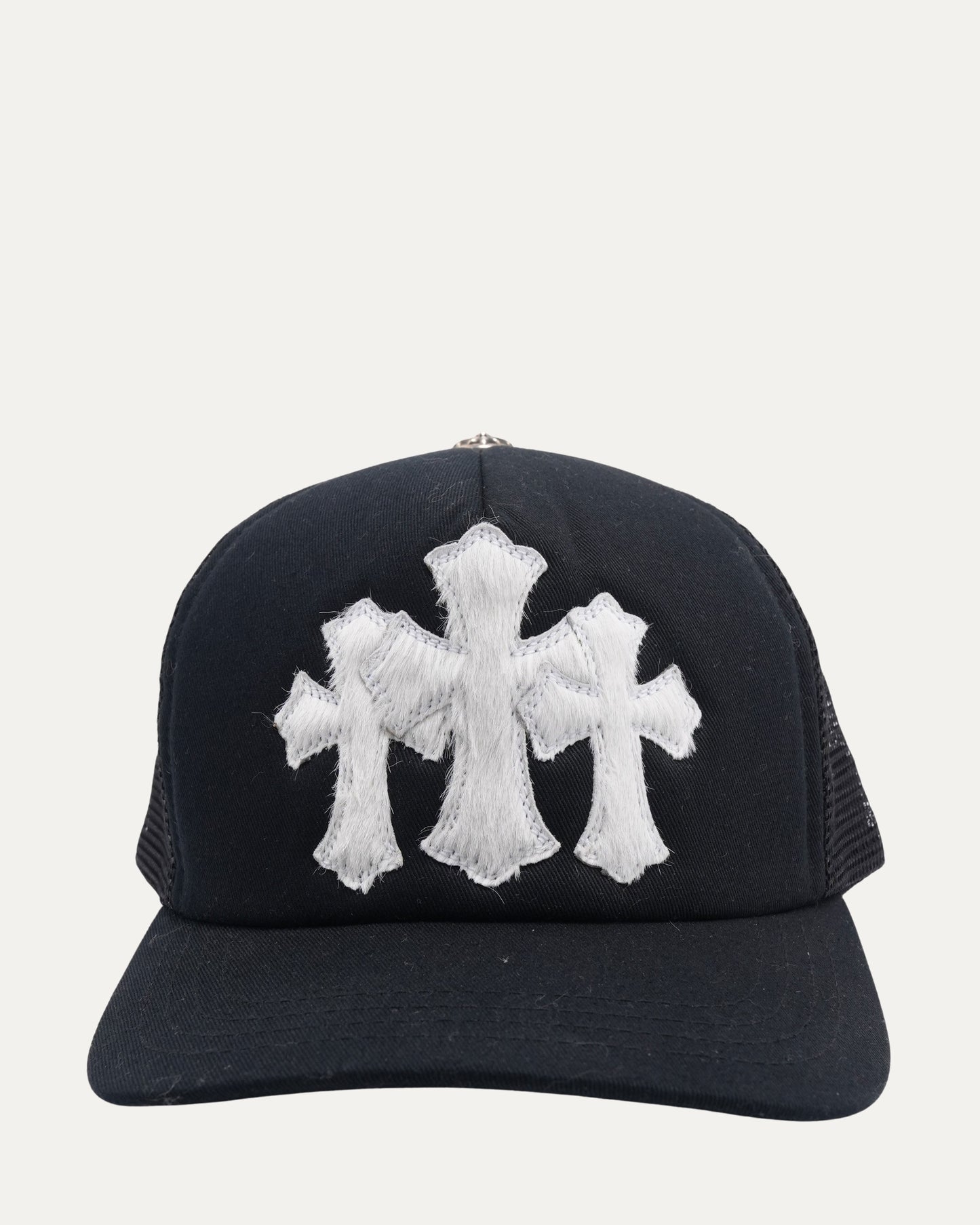 Pony Hair Cemetery Cross Patch Trucker Hat