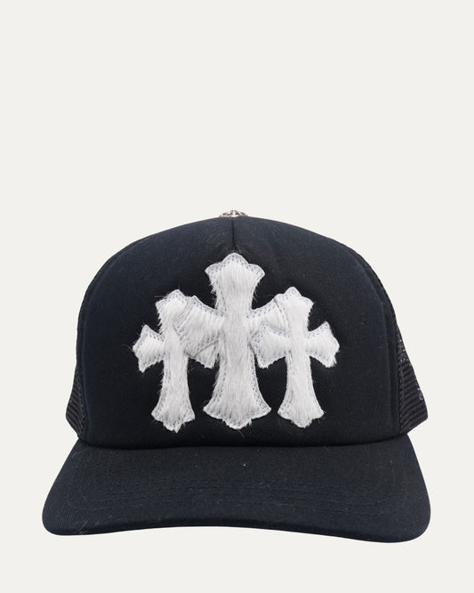 Pony Hair Cemetery Cross Patch Trucker Hat
