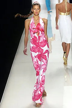 SS 2004 Pink Floral Runway Gown