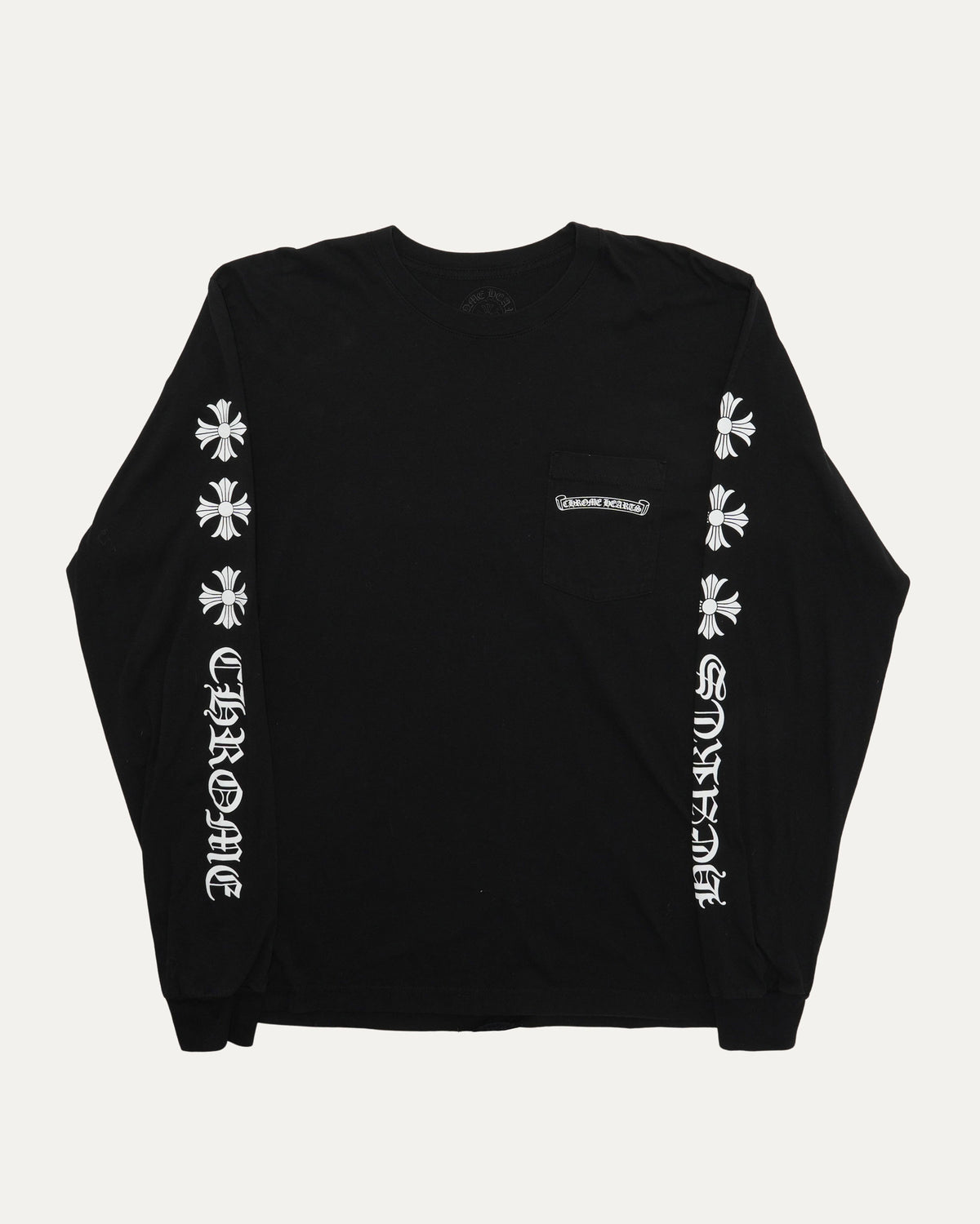 Plus Cross Long Sleeve Pocket T-Shirt