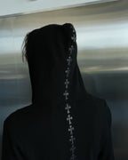Spinal Cross Patch Cashmere Quarter Zip Hoodie