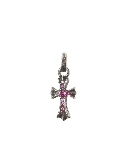 Baby Fat Pink Sapphire Cross Charm