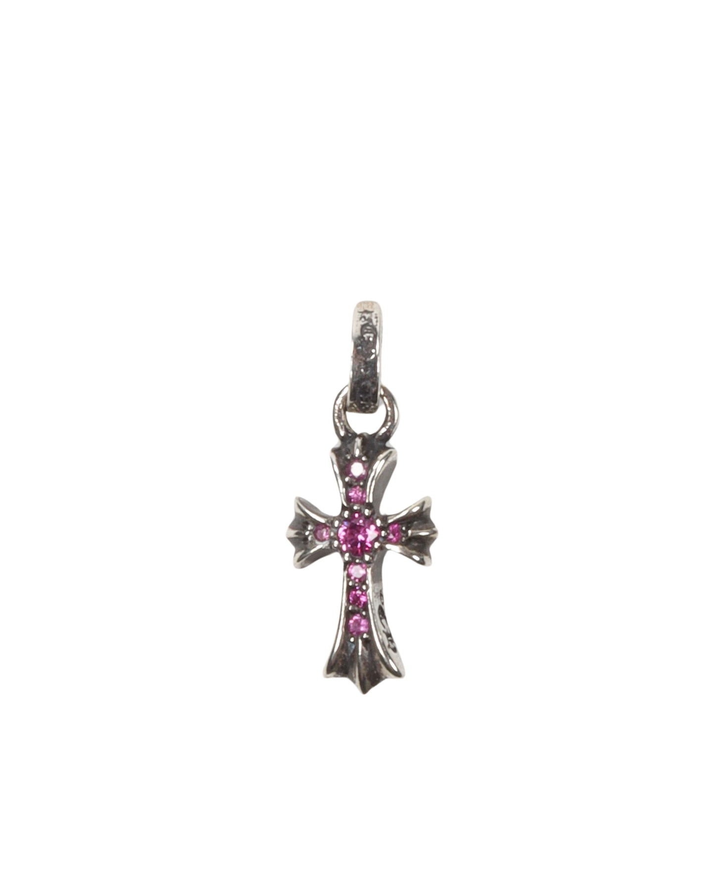 Baby Fat Pink Sapphire Cross Charm
