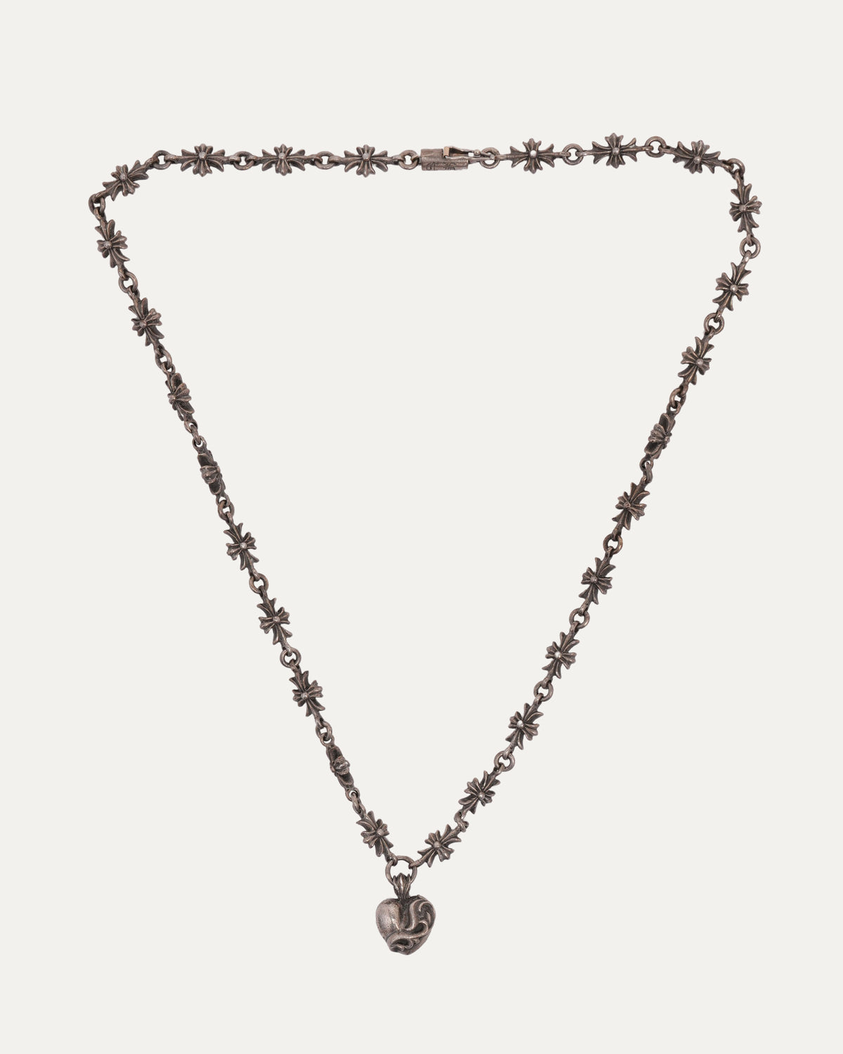 Tiny E Heart Pendant Necklace