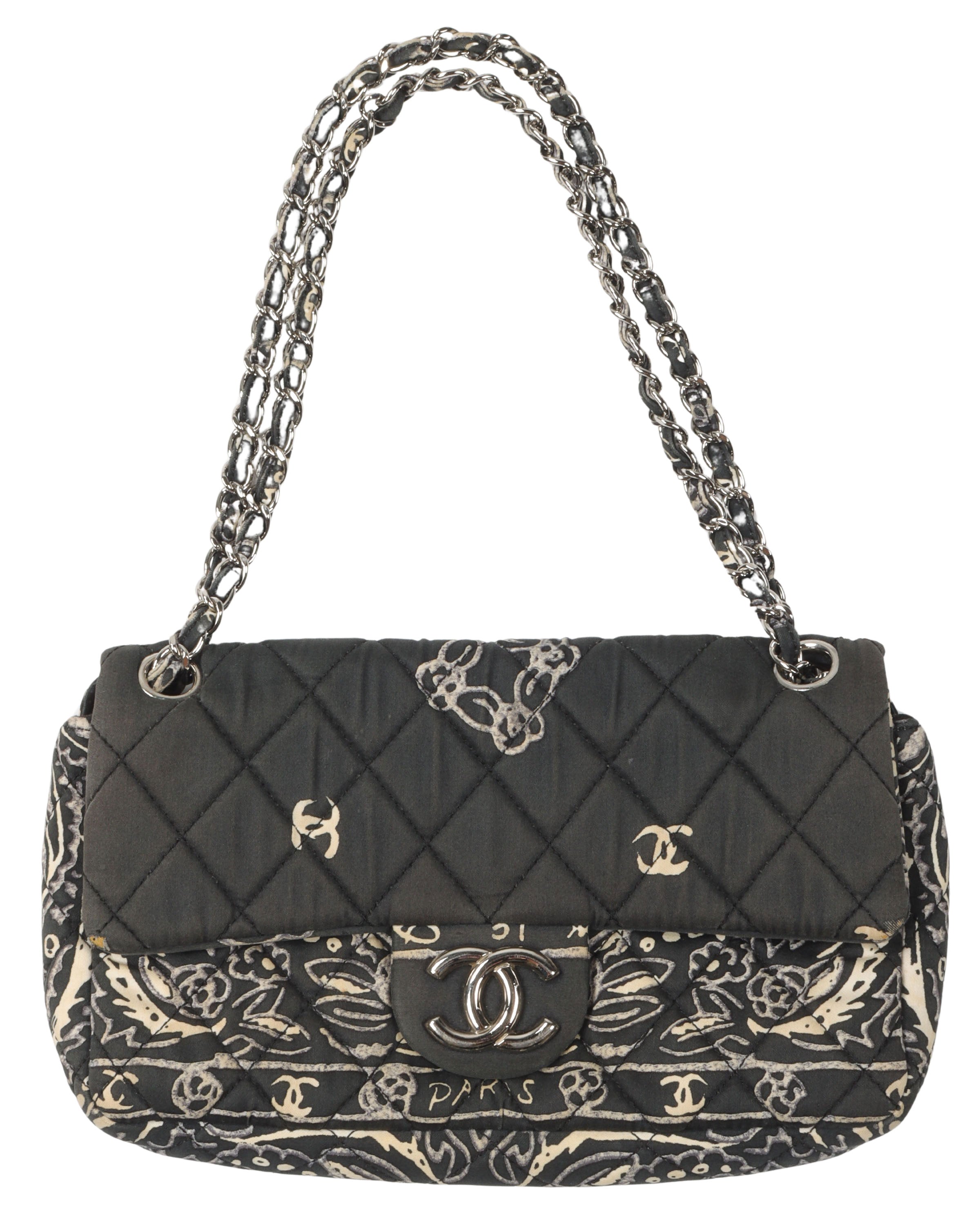 Small Bandana Print Quilted Single Flap Bag