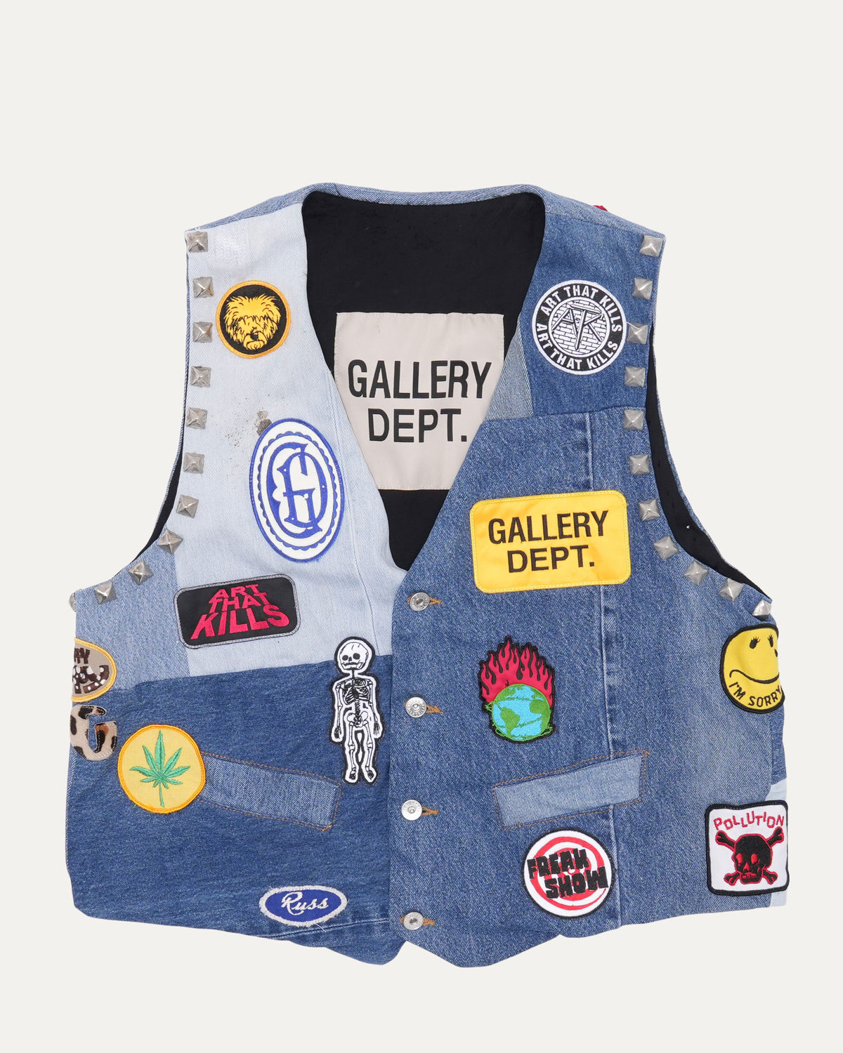 Studded Patchwork Vest