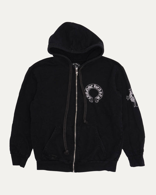 Hairy Cross Horseshoe Logo Zip Up Hoodie