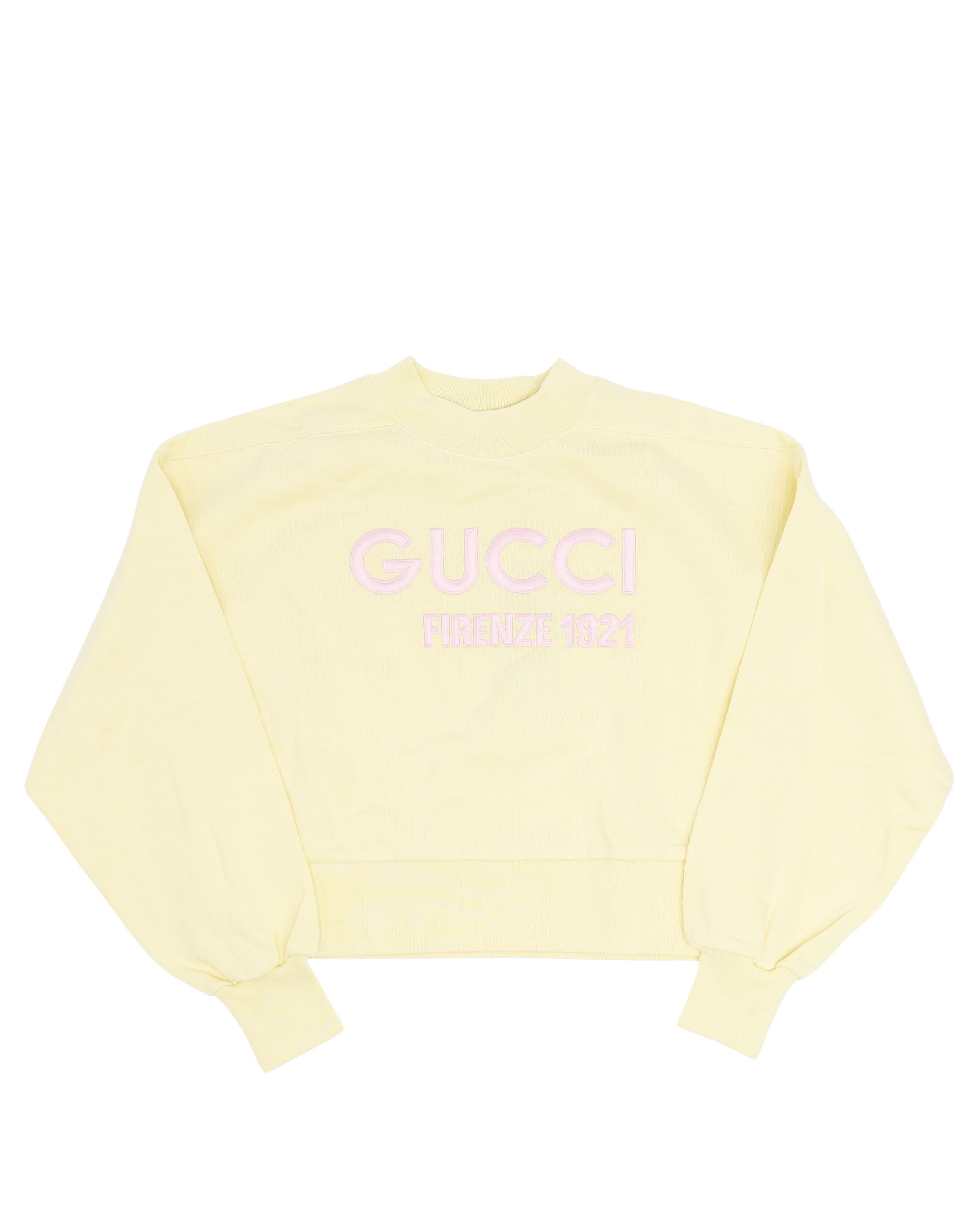 Firenze 1921 Cropped Embroidered Sweatshirt