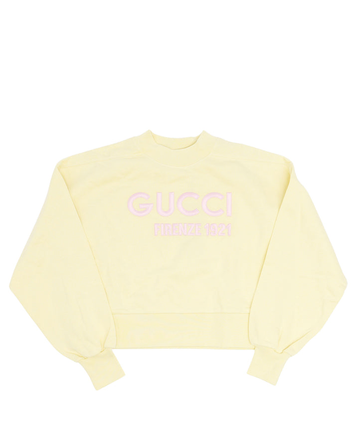 Firenze 1921 Cropped Embroidered Sweatshirt