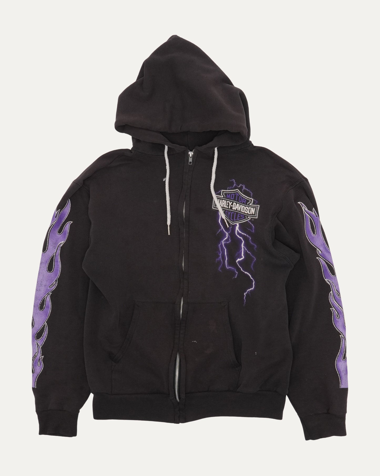 Harley Davidson Flame Sleeve Zip Up Hoodie