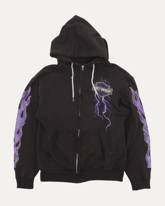 Harley Davidson Flame Sleeve Zip Up Hoodie