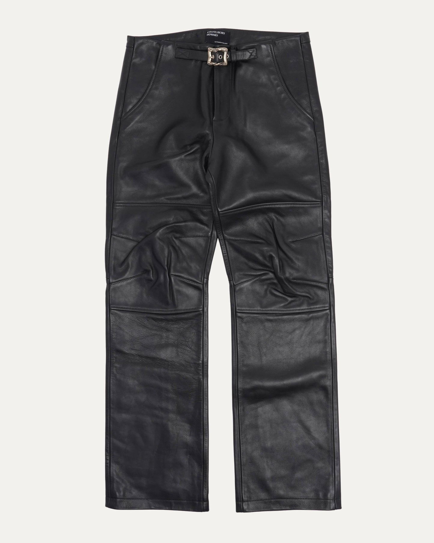Belted Leather Moto Pants