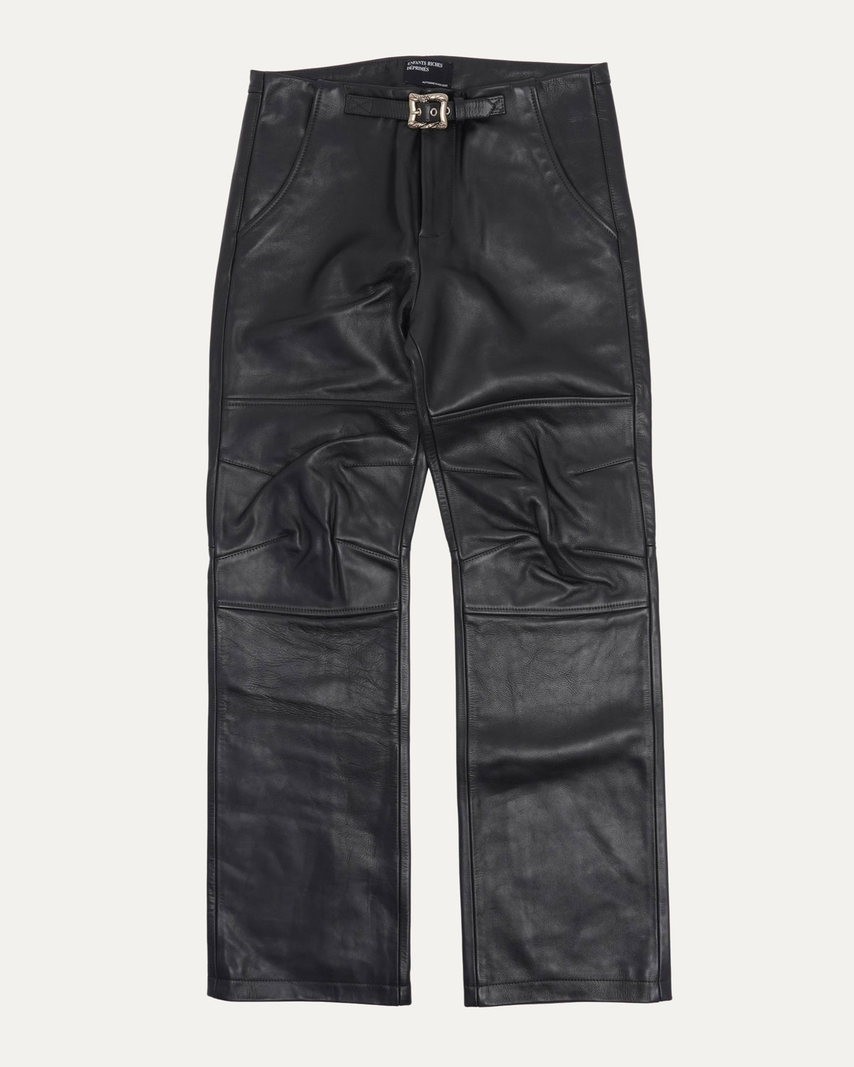 Belted Leather Moto Pants
