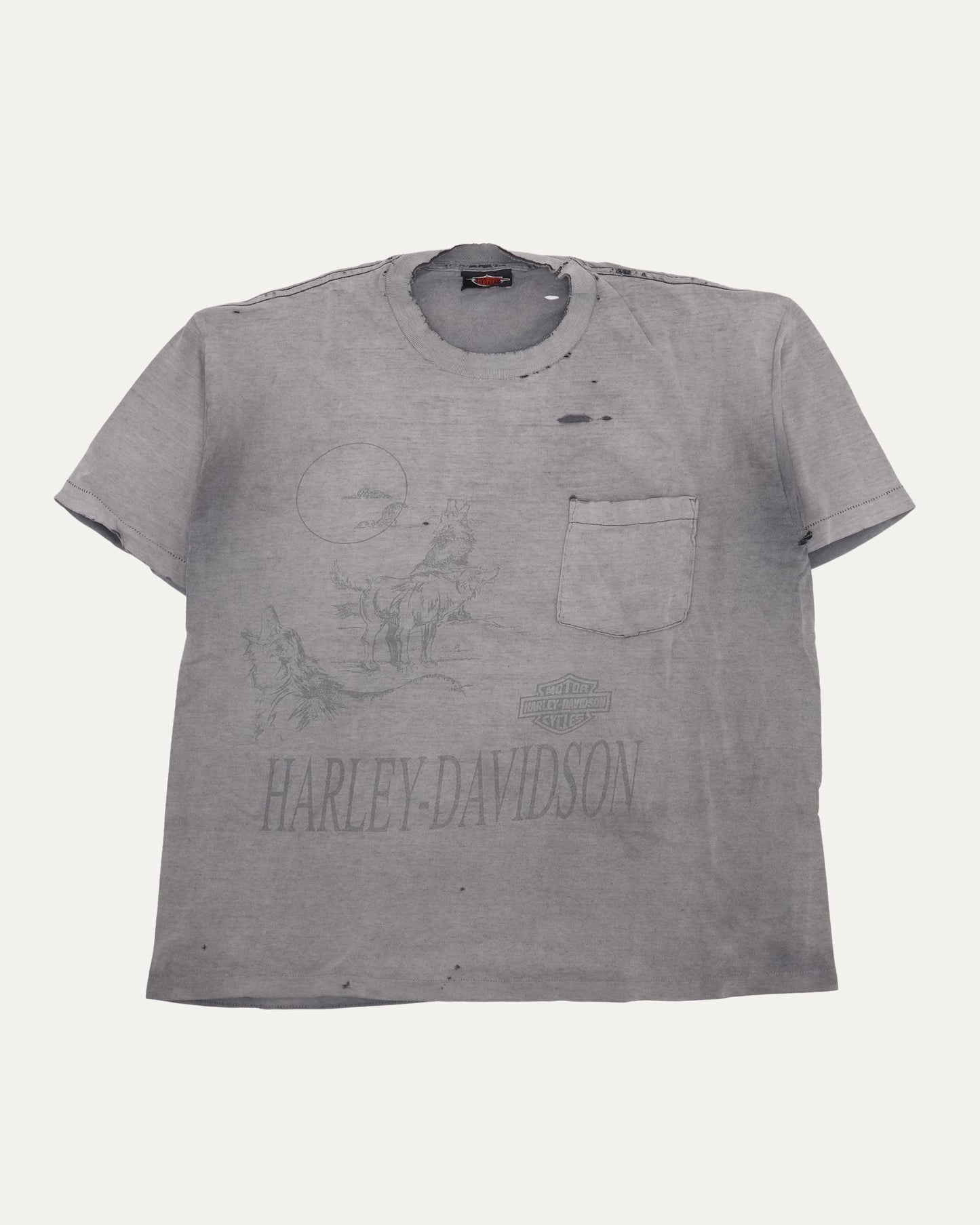 Harley Davidson Wolf Moon Pensacola Pocket T-Shirt