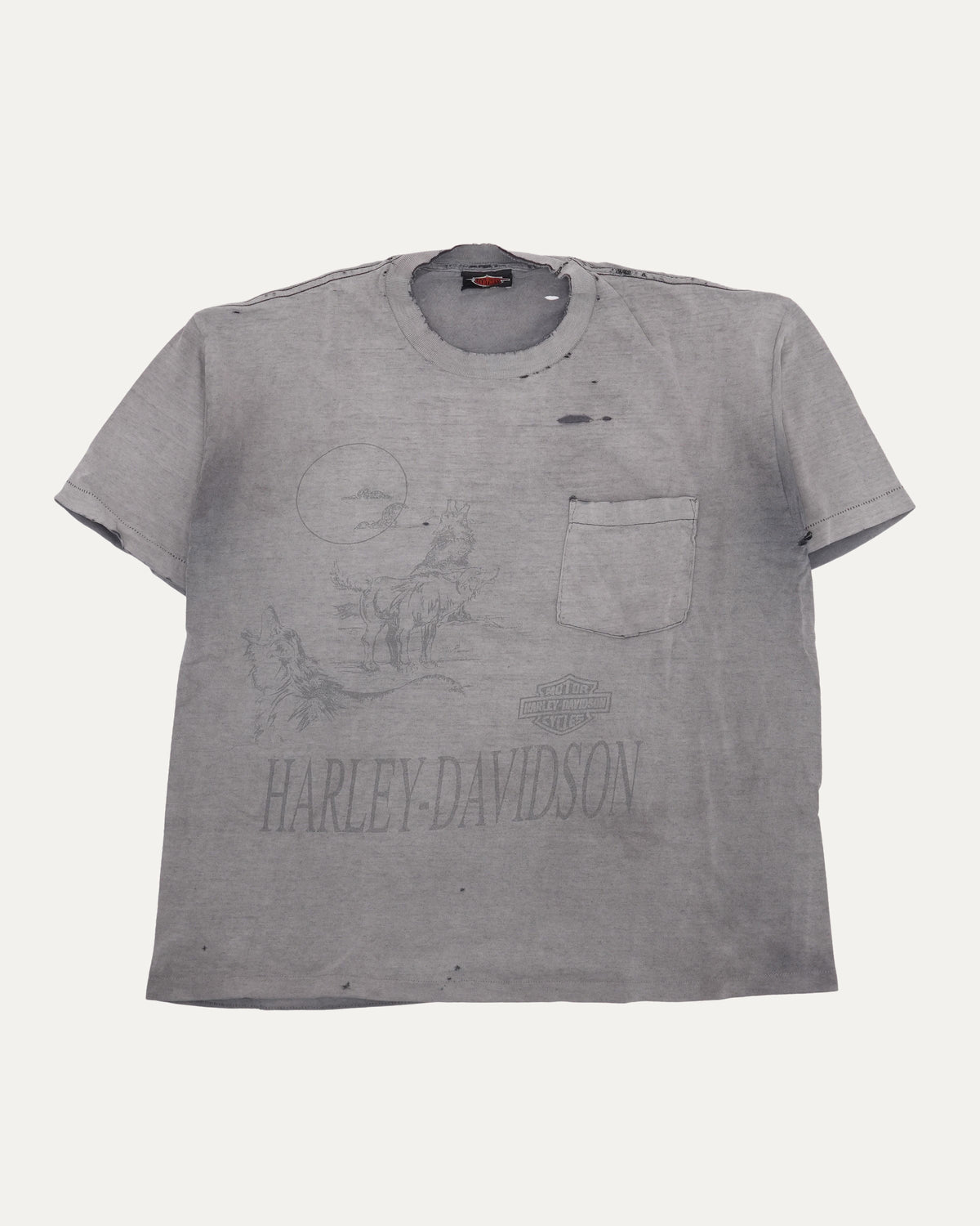 Harley Davidson Wolf Moon Pensacola Pocket T-Shirt