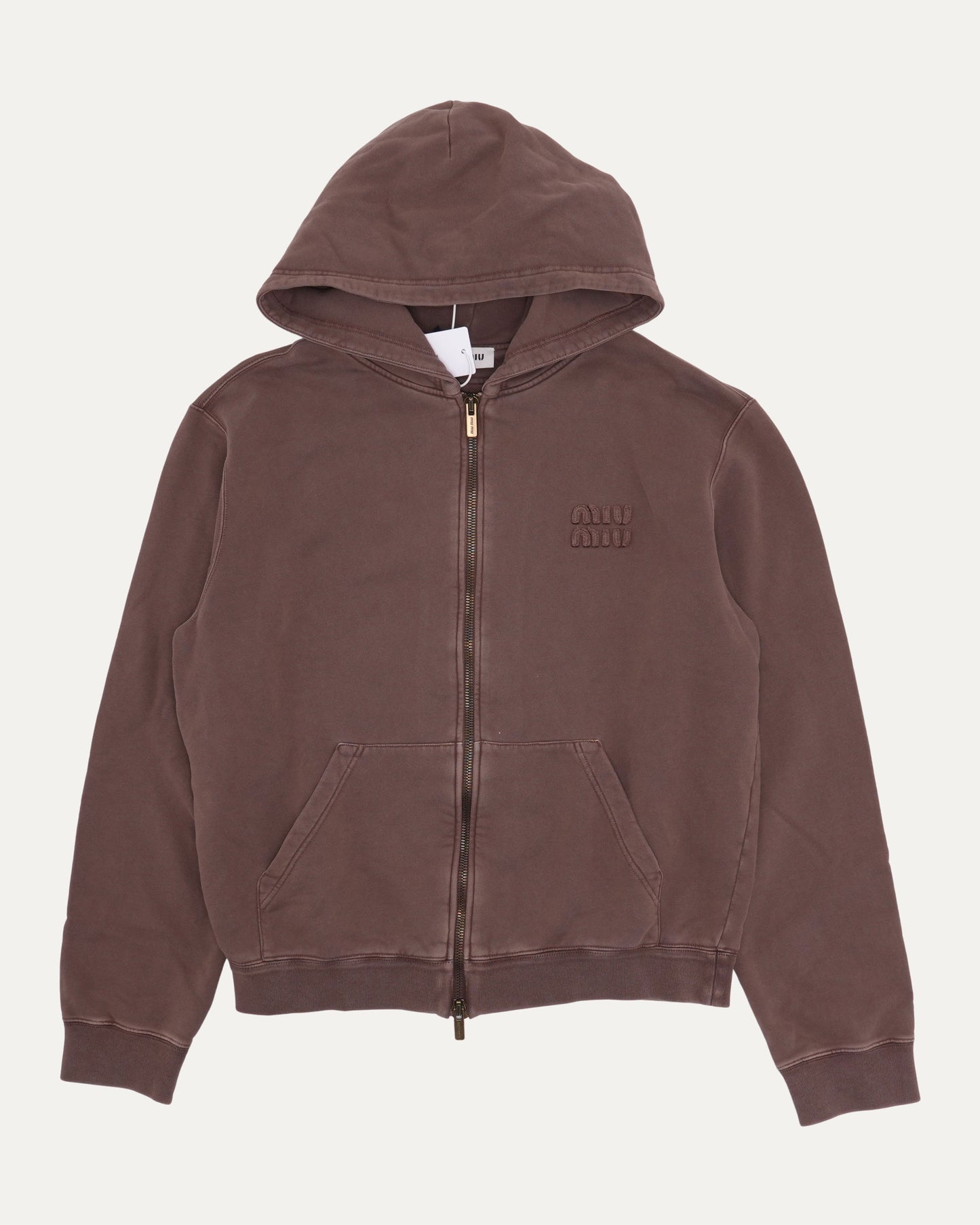 Garment Dyed Zip Up Hoodie