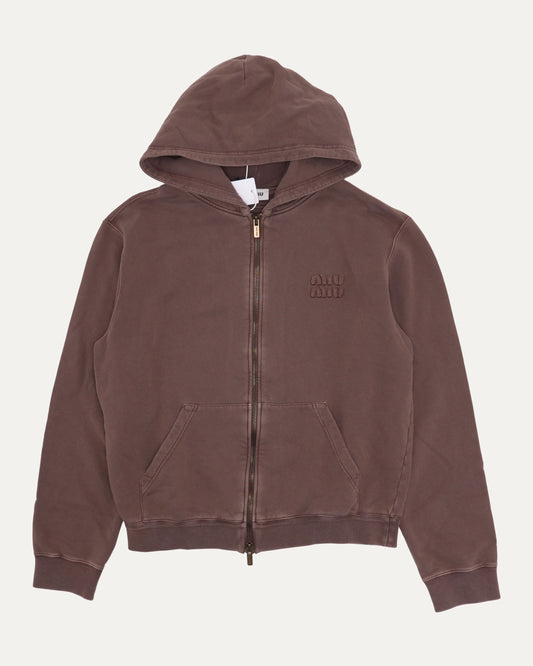 Garment Dyed Zip Up Hoodie