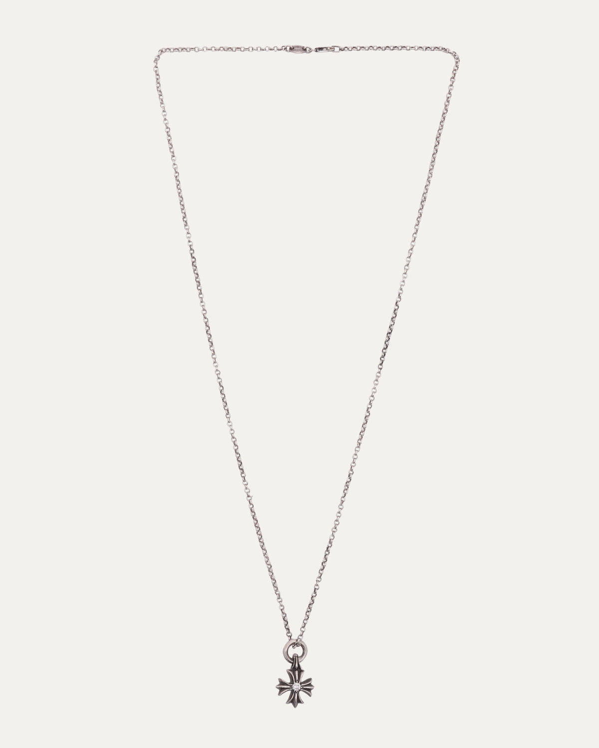 Diamond Tiny Plus Pendant on Roll Chain